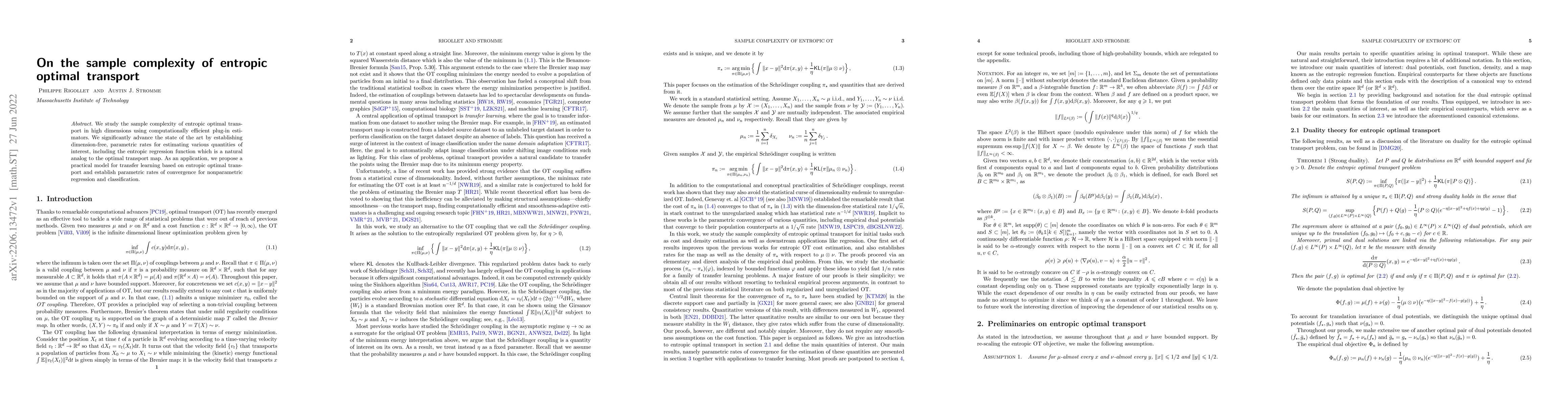 Thumbnail for On the sample complexity of entropic optimal transport
