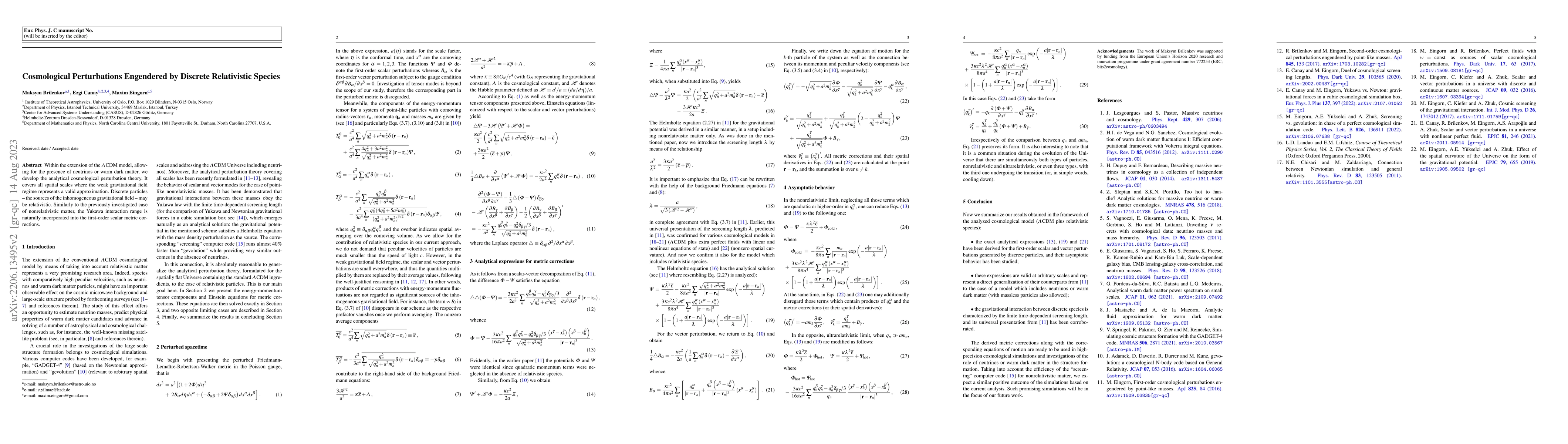 Thumbnail for Cosmological Perturbations Engendered by Discrete Relativistic Species