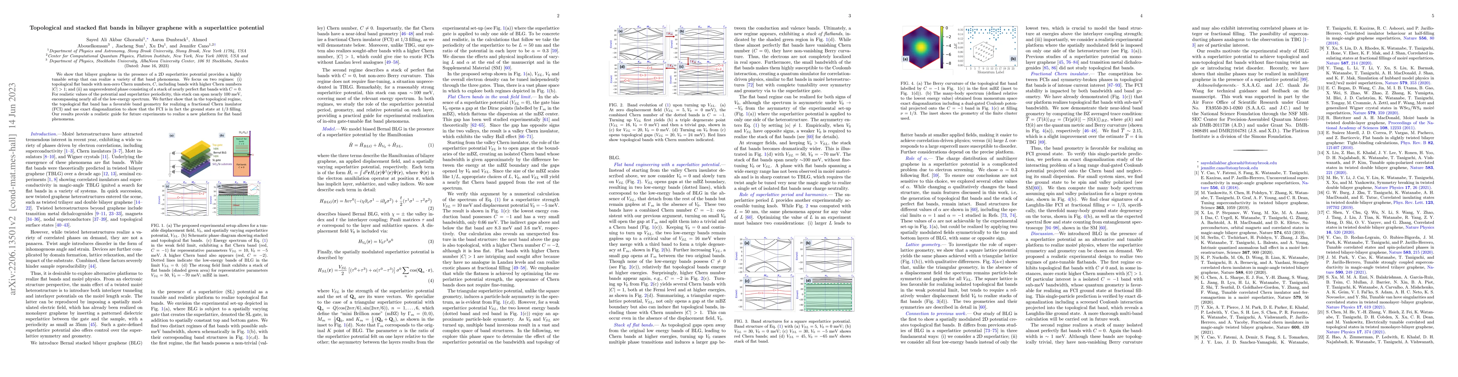 Thumbnail for Topological and stacked flat bands in bilayer graphene with a
  superlattice potential