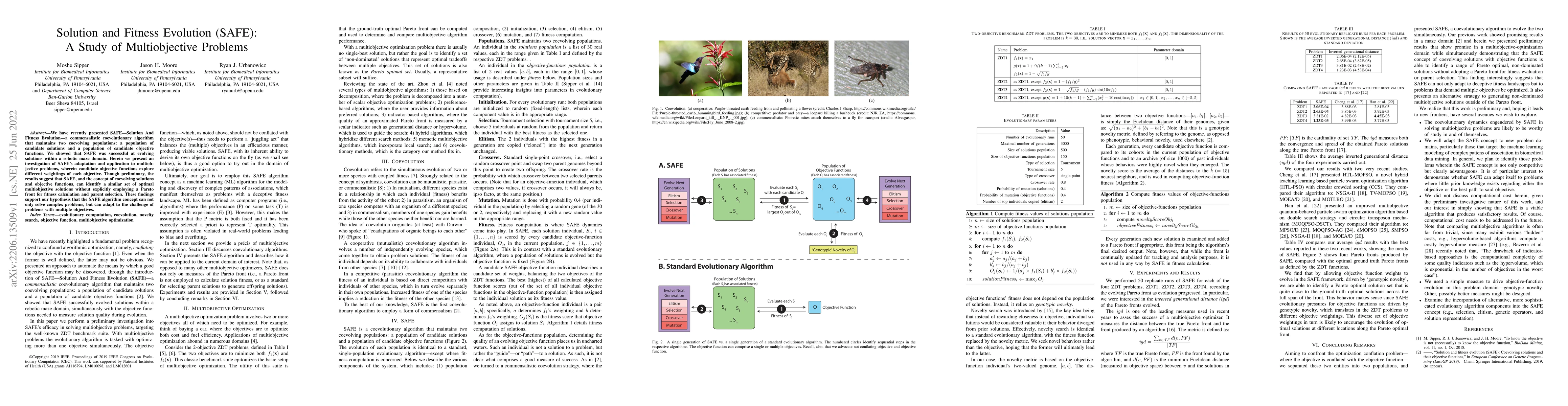 Thumbnail for Solution and Fitness Evolution (SAFE): A Study of Multiobjective
  Problems