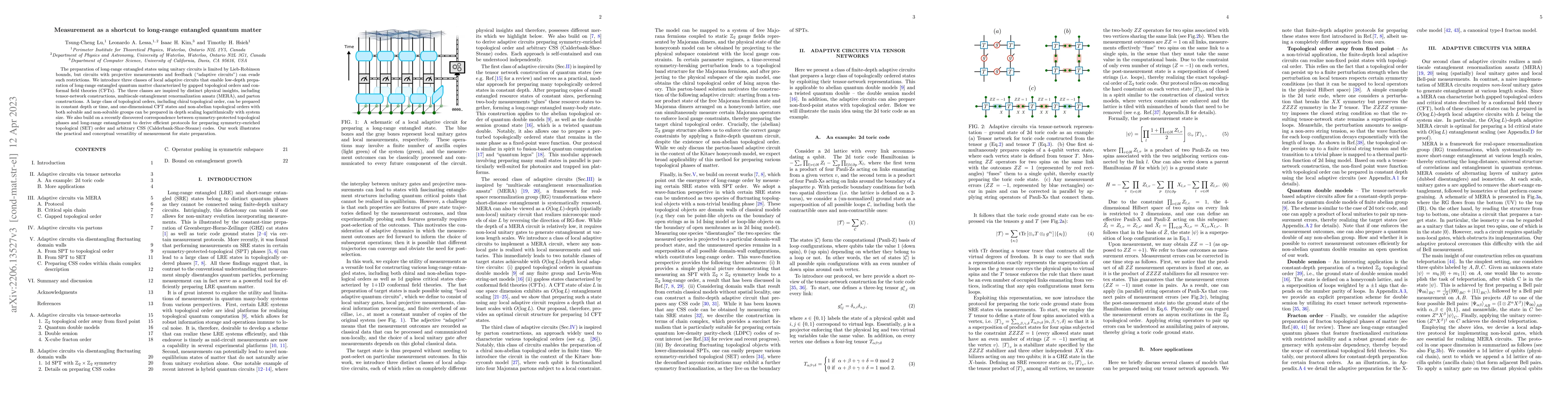 Thumbnail for Measurement as a shortcut to long-range entangled quantum matter