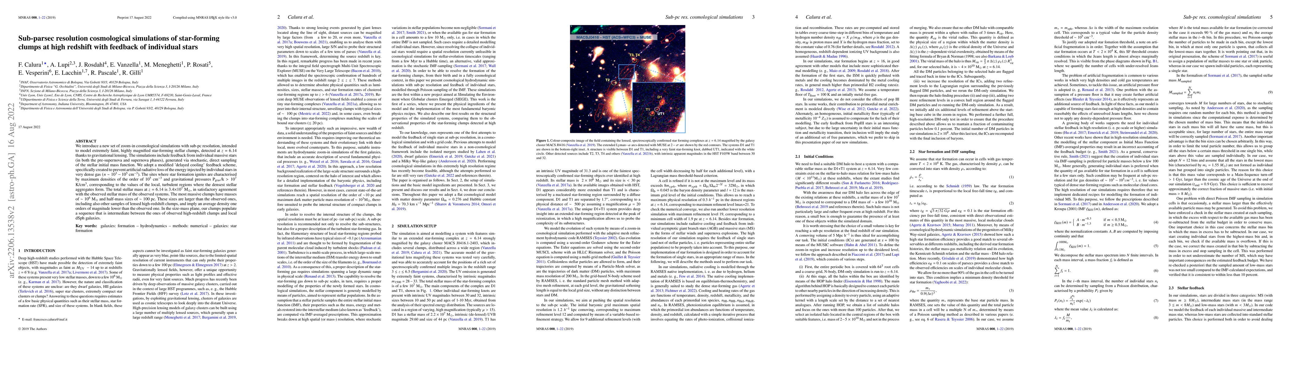 Thumbnail for Sub-parsec resolution cosmological simulations of star-forming clumps at
  high redshift with feedback of individual stars