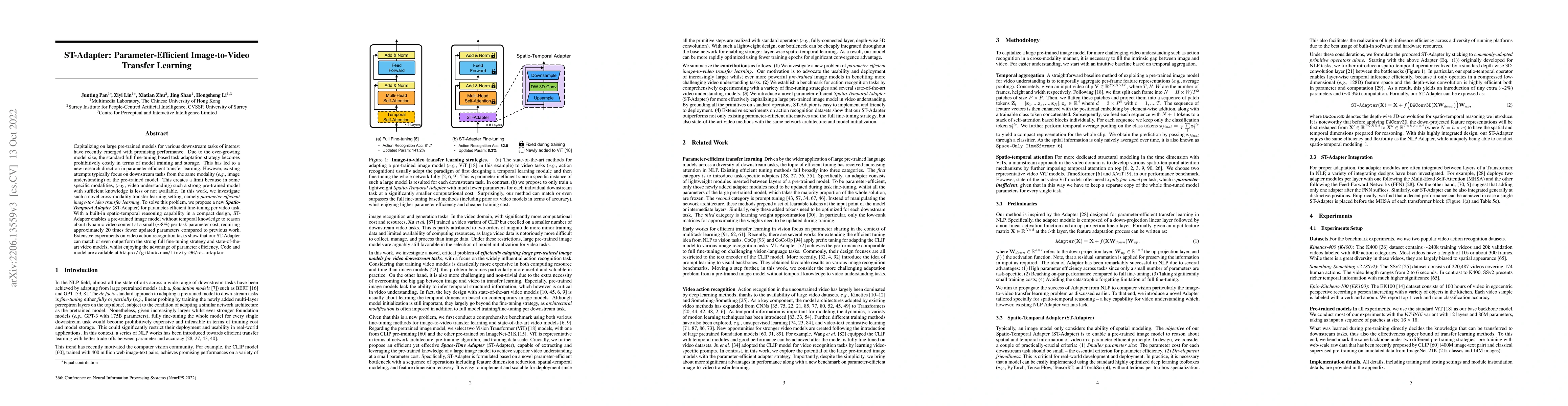 Thumbnail for ST-Adapter: Parameter-Efficient Image-to-Video Transfer Learning