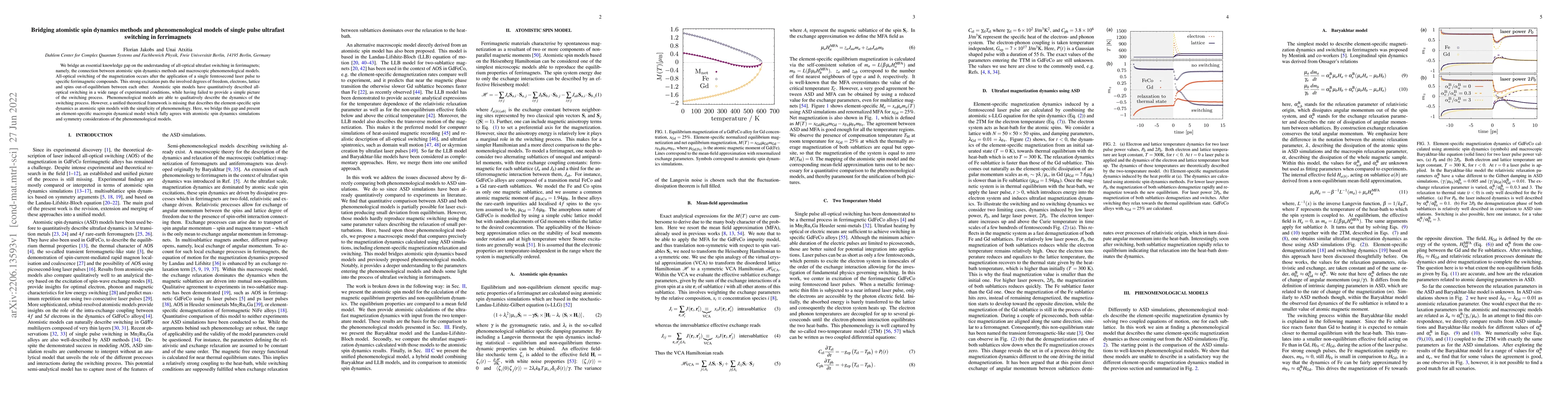 Thumbnail for Bridging atomistic spin dynamics methods and phenomenological models of
  single pulse ultrafast switching in ferrimagnets