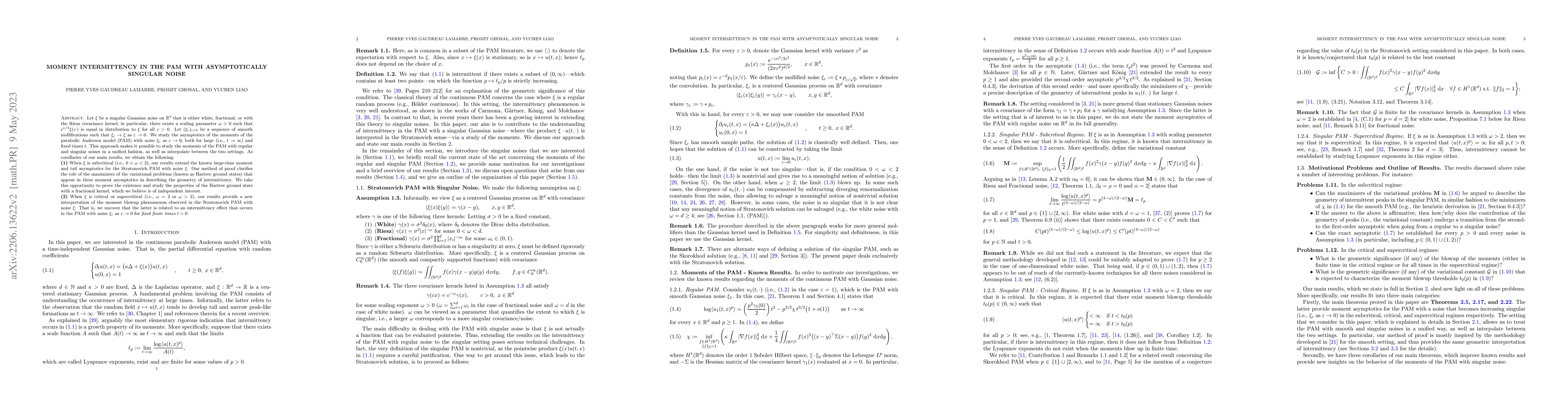 Thumbnail for Moment Intermittency in the PAM with Asymptotically Singular Noise