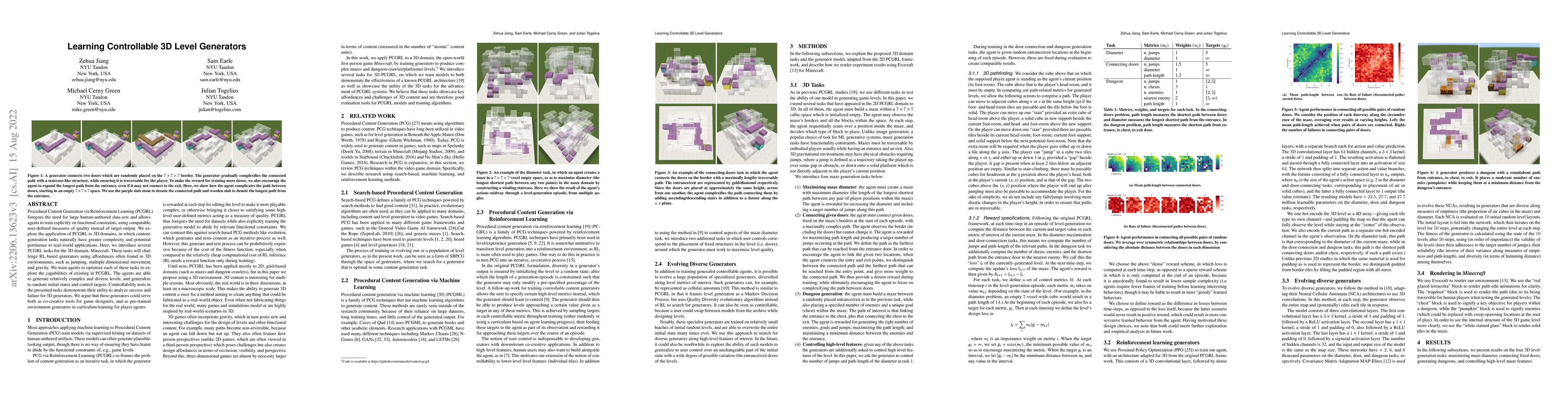 Thumbnail for Learning Controllable 3D Level Generators