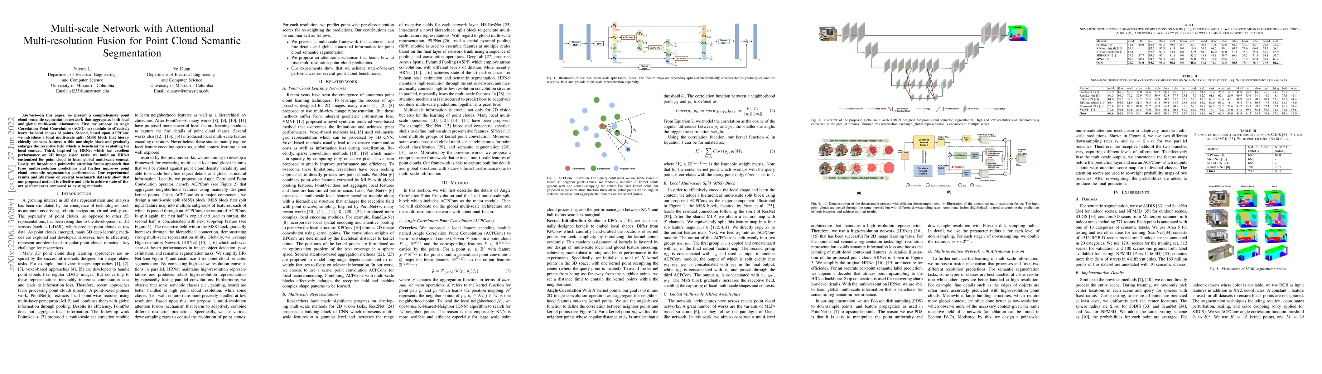 Thumbnail for Multi-scale Network with Attentional Multi-resolution Fusion for Point
  Cloud Semantic Segmentation