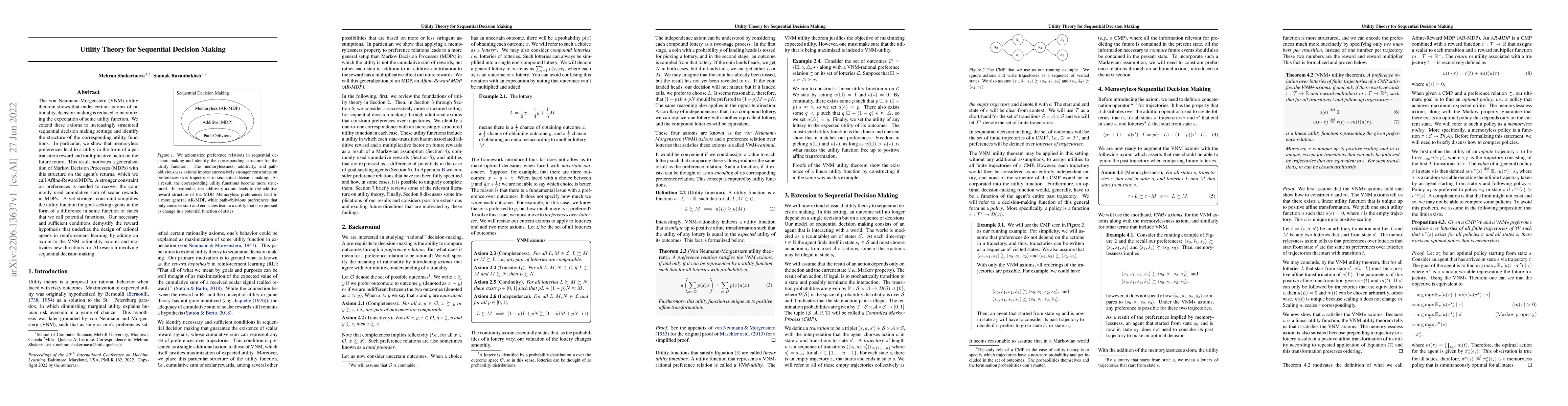 Thumbnail for Utility Theory for Sequential Decision Making