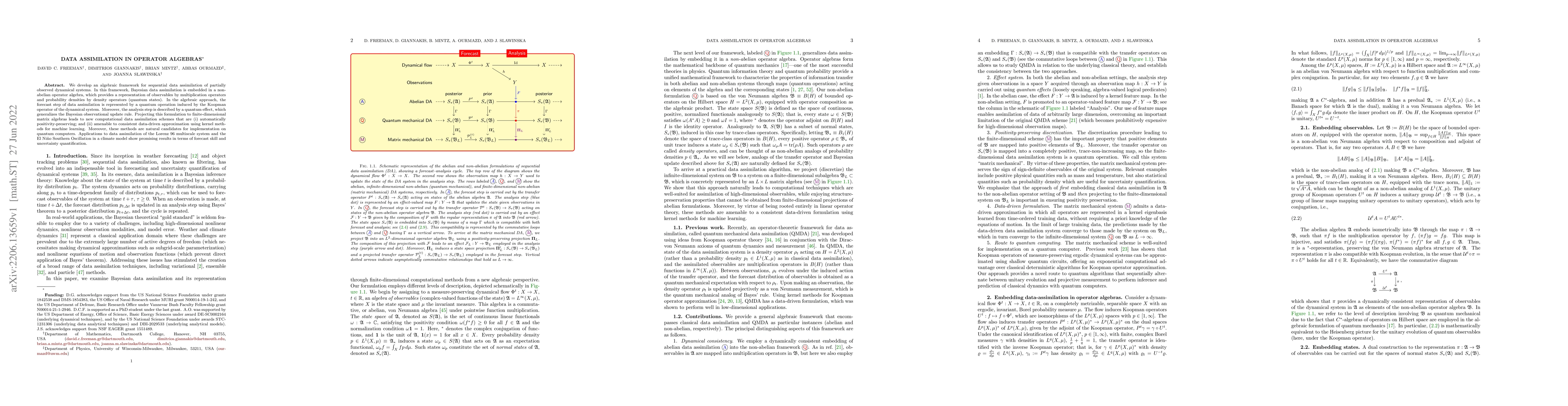 Thumbnail for Data Assimilation in Operator Algebras