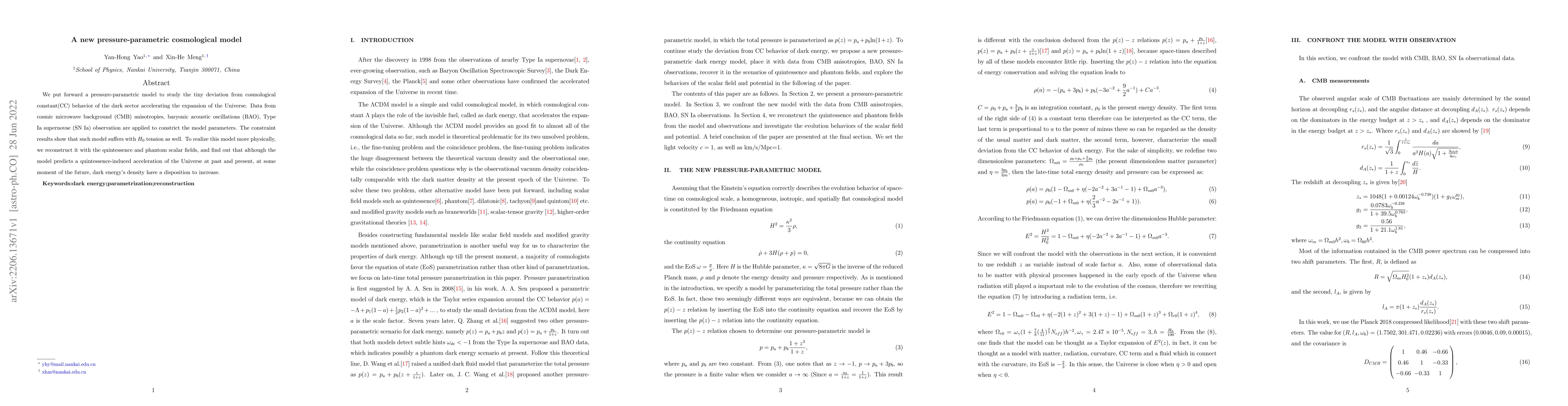 Thumbnail for A new pressure-parametric cosmological model