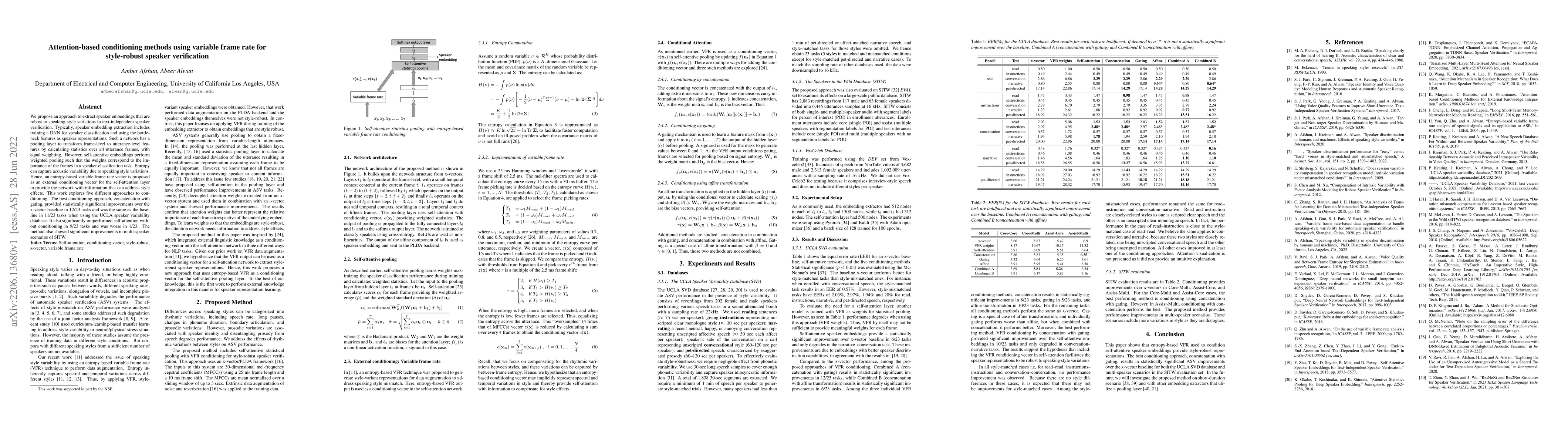 Thumbnail for Attention-based conditioning methods using variable frame rate for
  style-robust speaker verification
