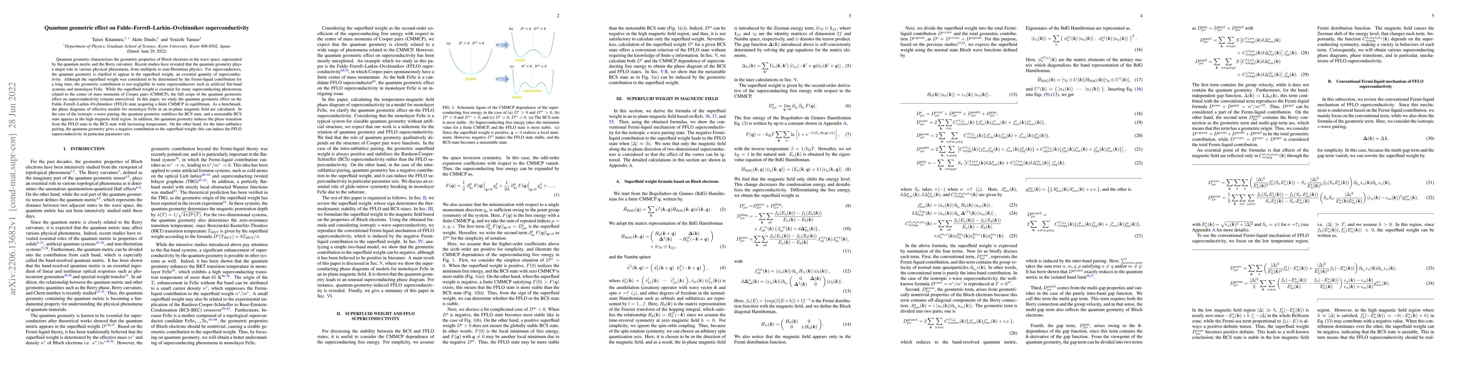 Thumbnail for Quantum geometric effect on Fulde-Ferrell-Larkin-Ovchinnikov
  superconductivity
