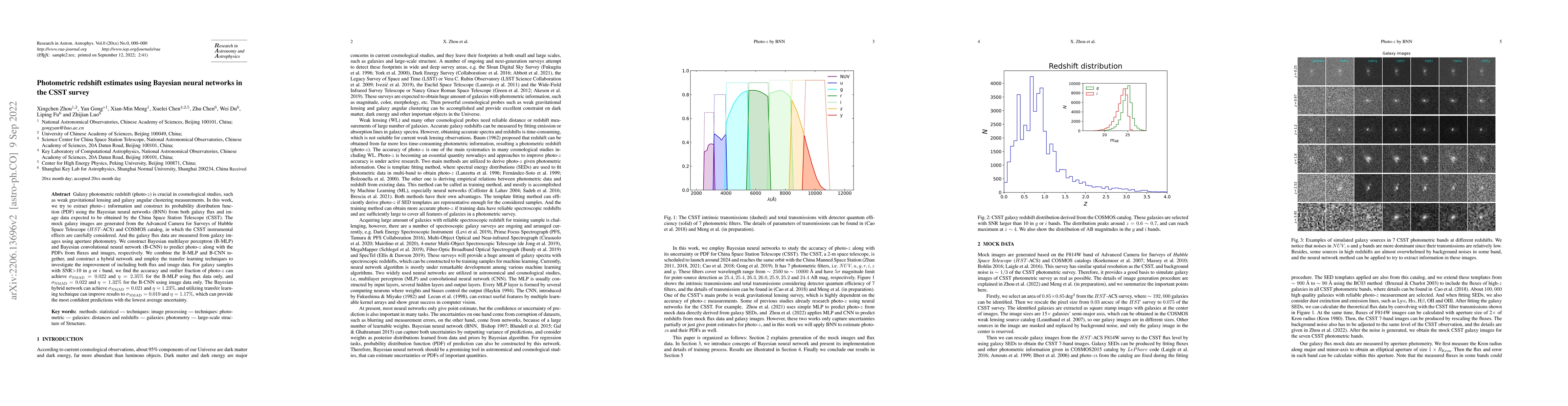 Thumbnail for Photometric redshift estimates using Bayesian neural networks in the
  CSST survey