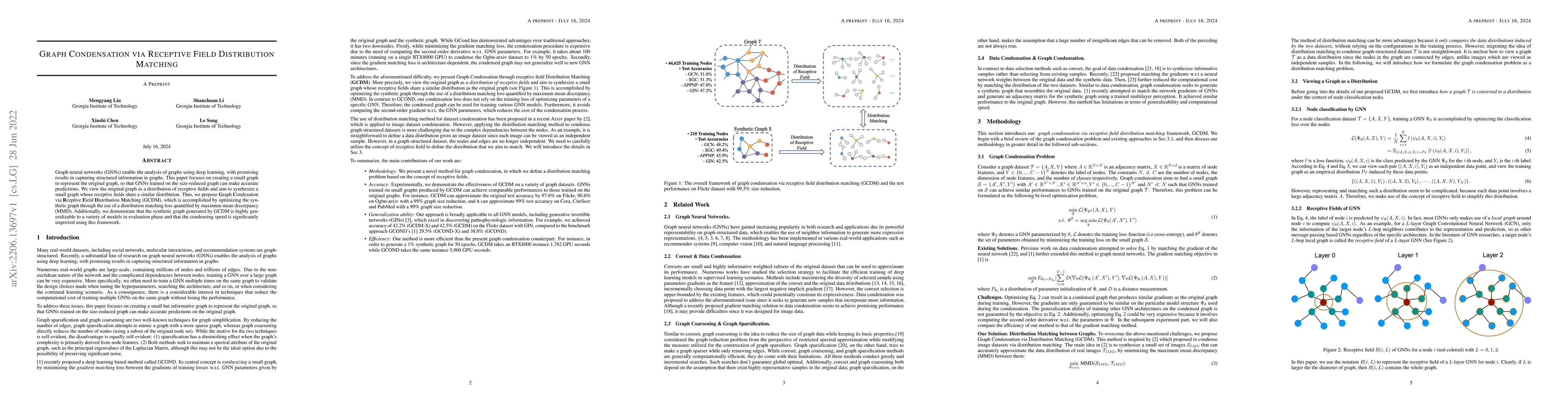 Thumbnail for Graph Condensation via Receptive Field Distribution Matching