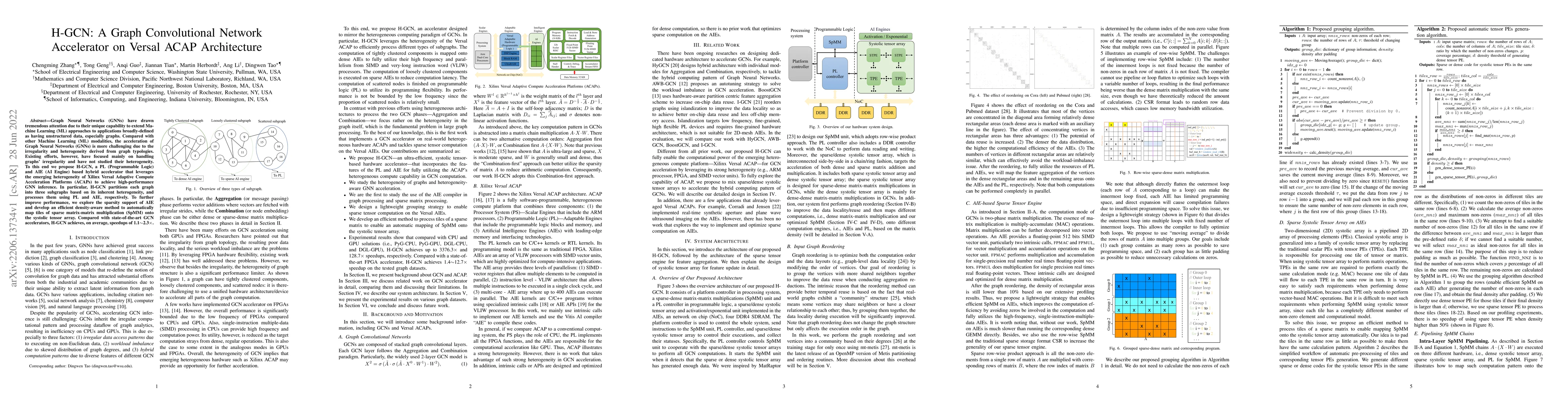 Thumbnail for H-GCN: A Graph Convolutional Network Accelerator on Versal ACAP
  Architecture