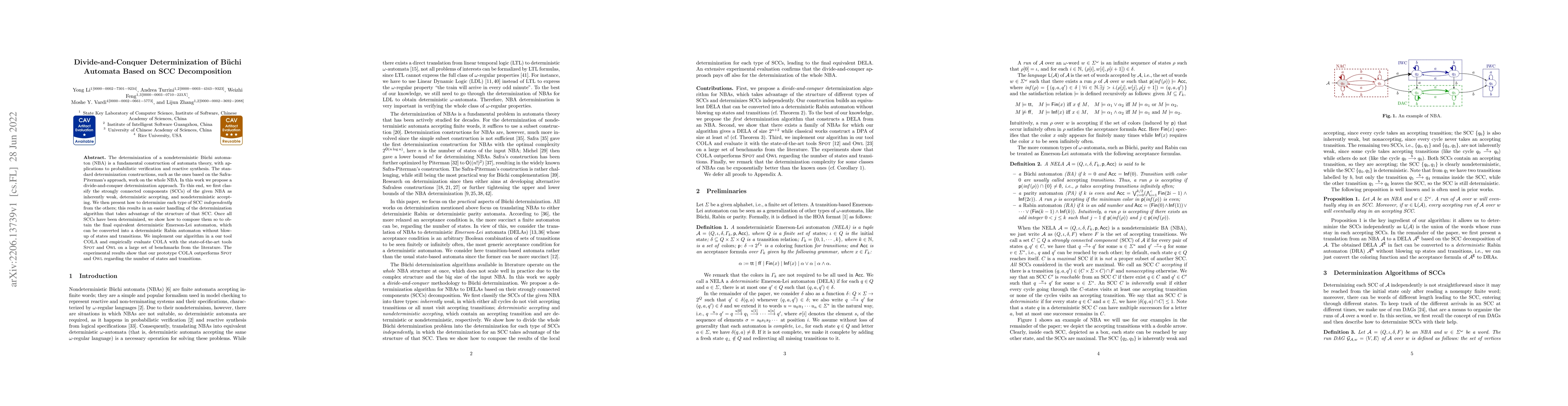 Thumbnail for Divide-and-Conquer Determinization of B\"uchi Automata based on SCC
  Decomposition