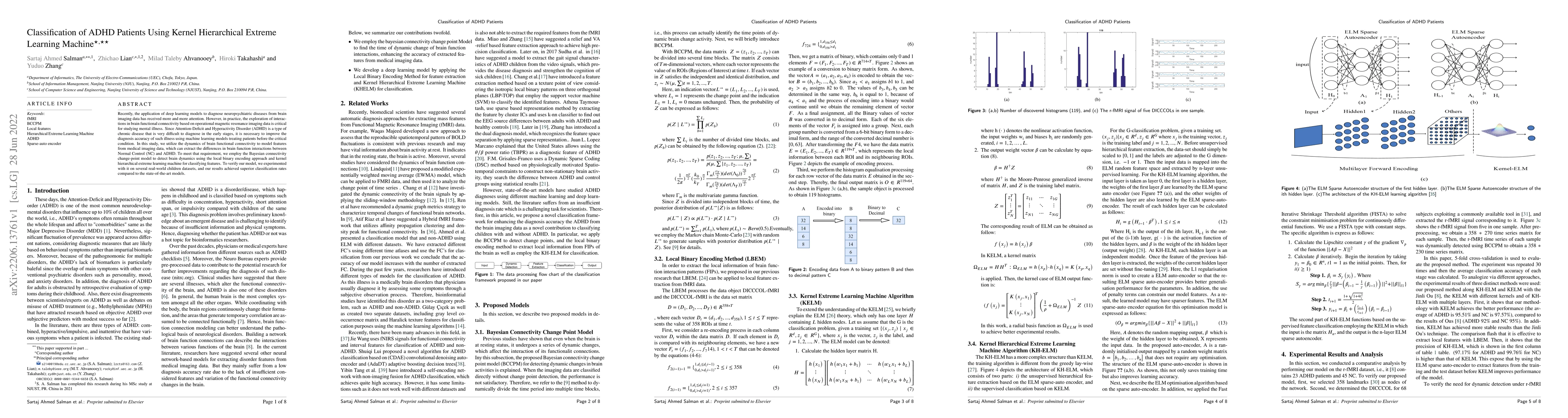 Thumbnail for Classification of ADHD Patients Using Kernel Hierarchical Extreme
  Learning Machine