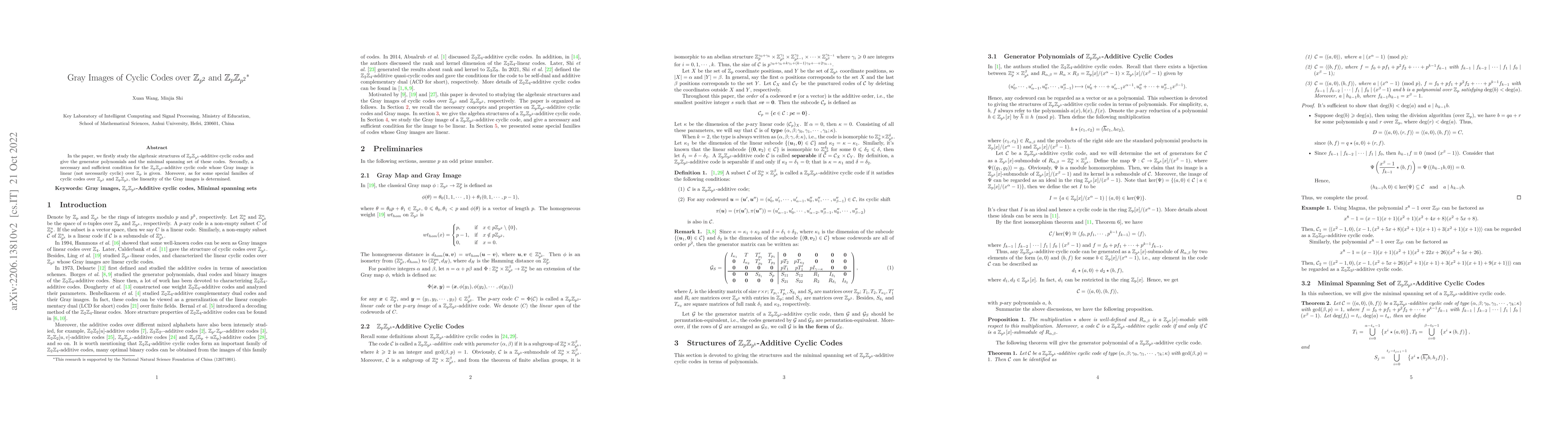 Thumbnail for Gray Images of Cyclic Codes over $\mathbb{Z}_{p^2}$ and
  $\mathbb{Z}_p\mathbb{Z}_{p^2}
