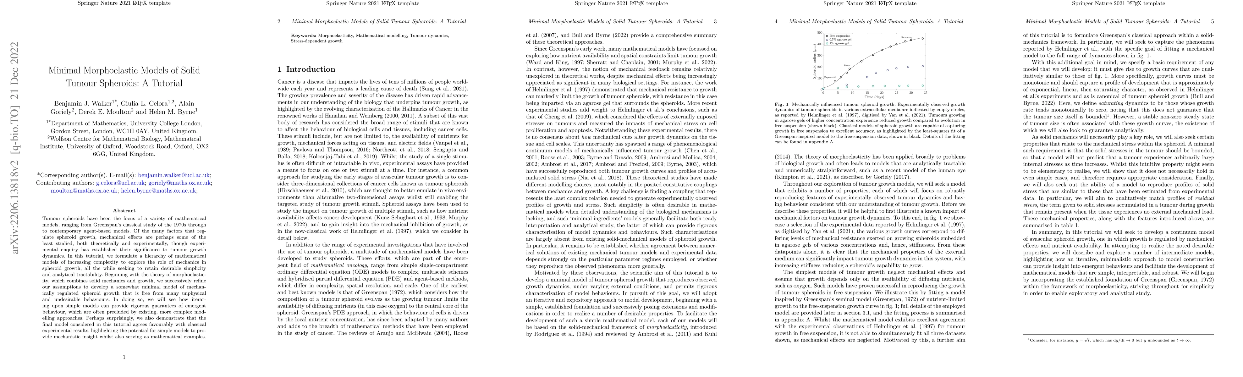 Thumbnail for Minimal Morphoelastic Models of Solid Tumour Spheroids: A Tutorial