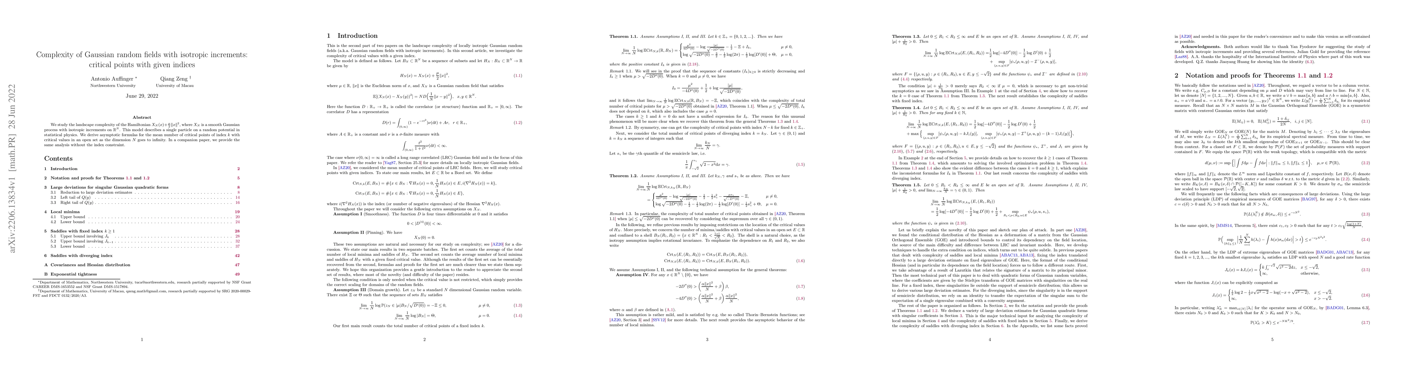 Thumbnail for Complexity of Gaussian random fields with isotropic increments: critical
  points with given indices