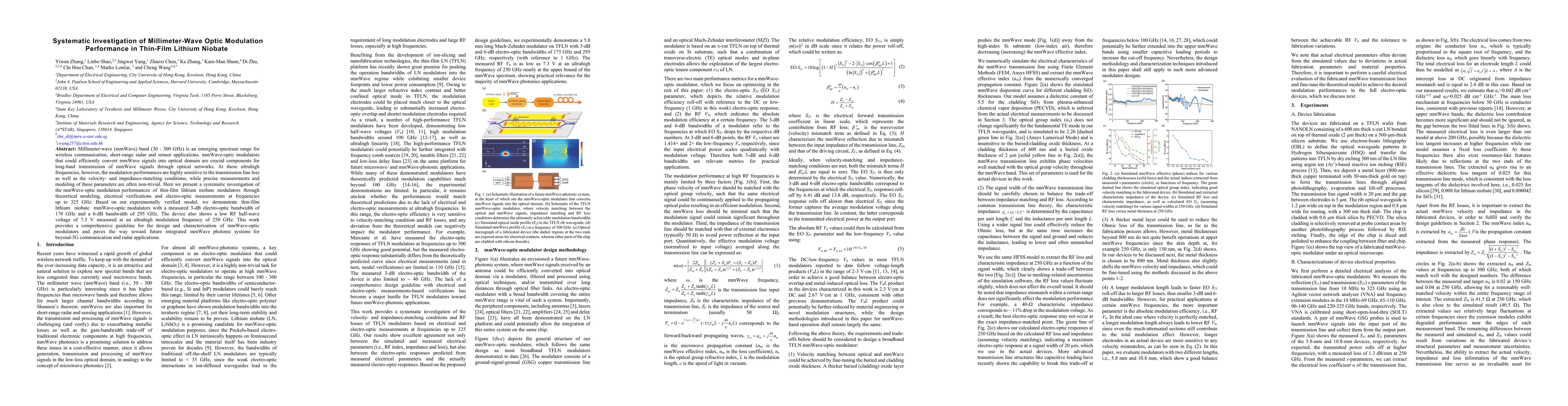 Thumbnail for Systematic Investigation of Millimeter-Wave Optic Modulation Performance
  in Thin-Film Lithium Niobate