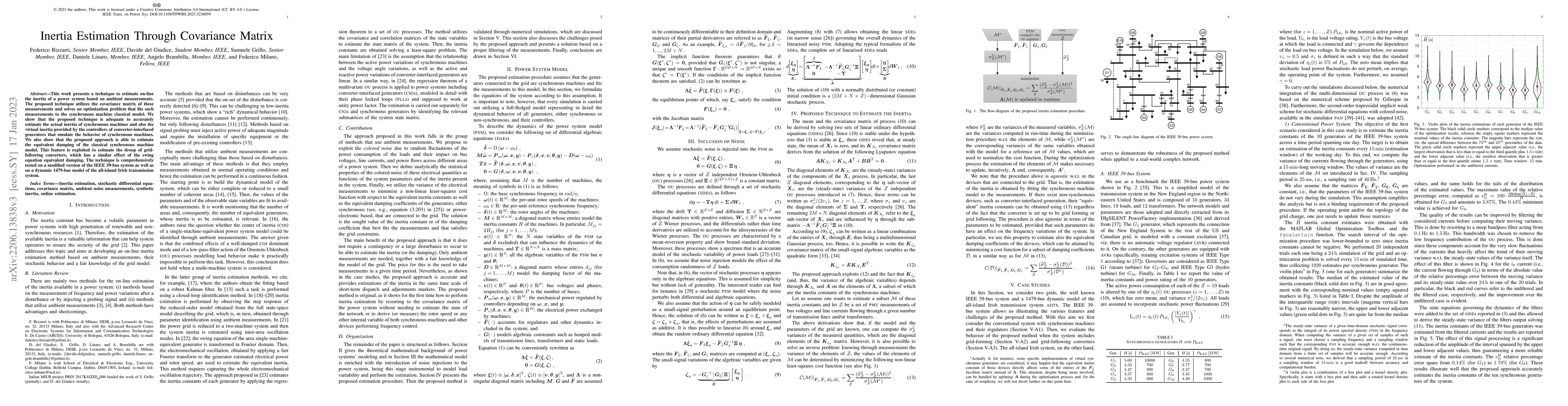 Thumbnail for Inertia Estimation Through Covariance Matrix