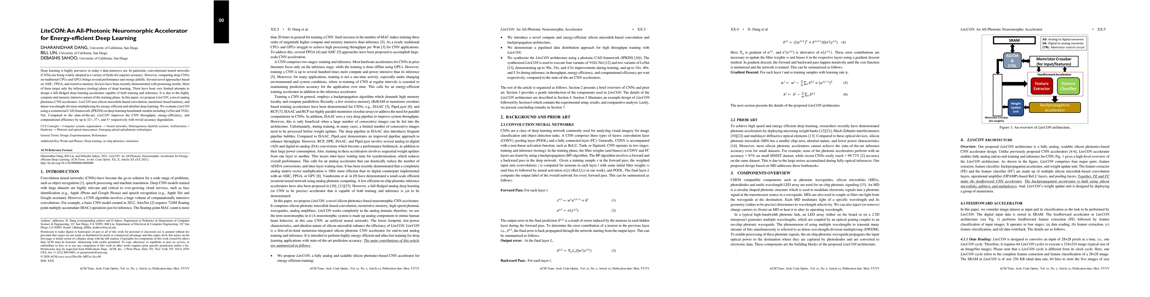 Thumbnail for LiteCON: An All-Photonic Neuromorphic Accelerator for Energy-efficient
  Deep Learning (Preprint)