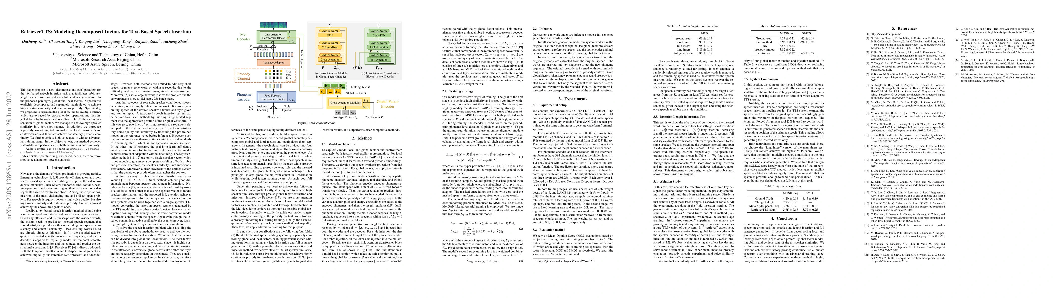 Thumbnail for RetrieverTTS: Modeling Decomposed Factors for Text-Based Speech
  Insertion