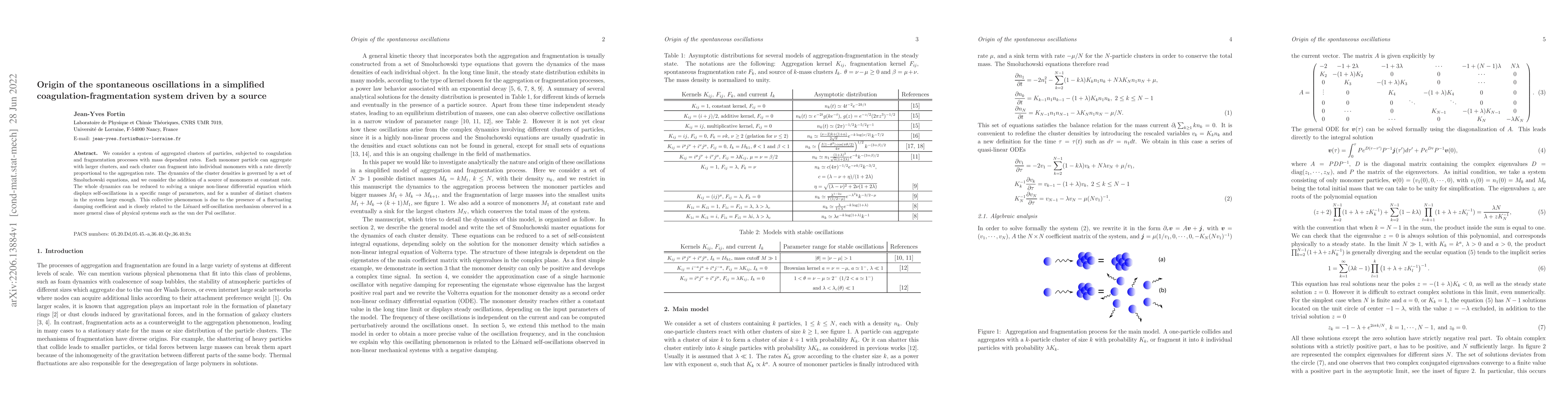 Thumbnail for Origin of the spontaneous oscillations in a simplified
  coagulation-fragmentation system driven by a source