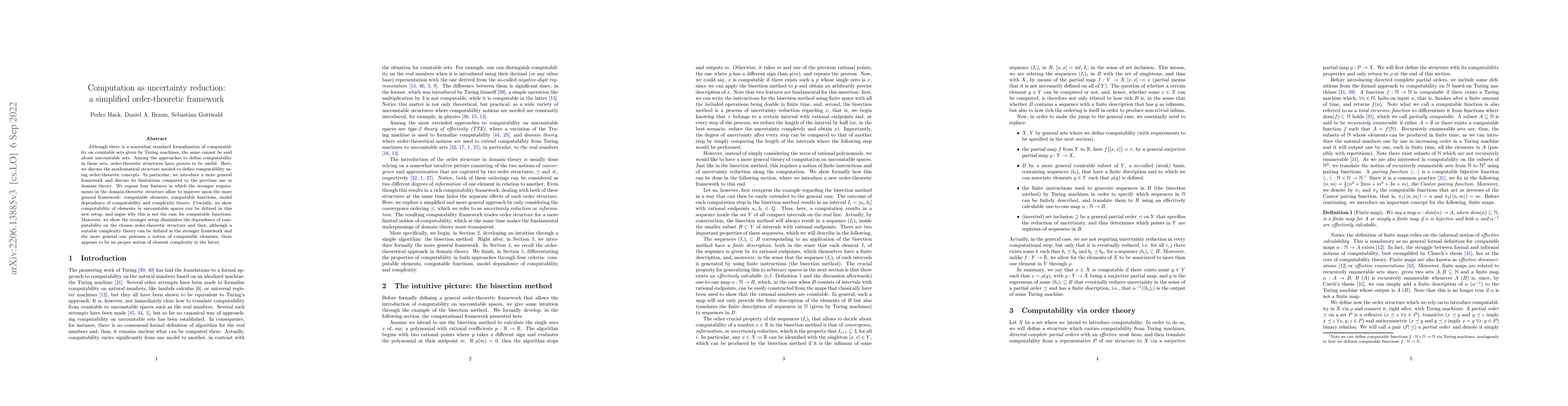 Thumbnail for Computation as uncertainty reduction: a simplified order-theoretic
  framework