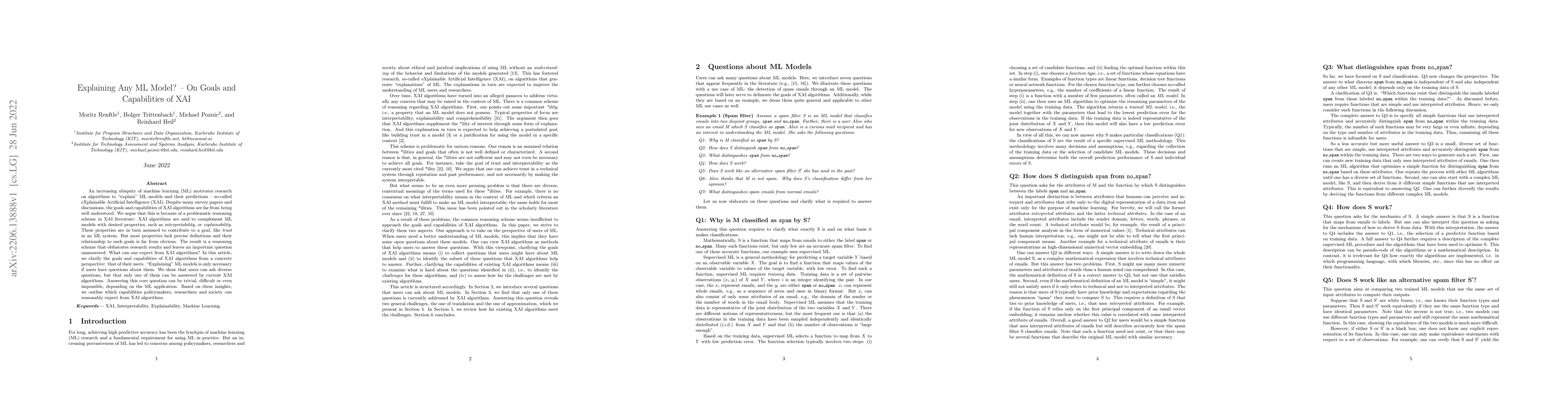 Thumbnail for Explaining Any ML Model? -- On Goals and Capabilities of XAI