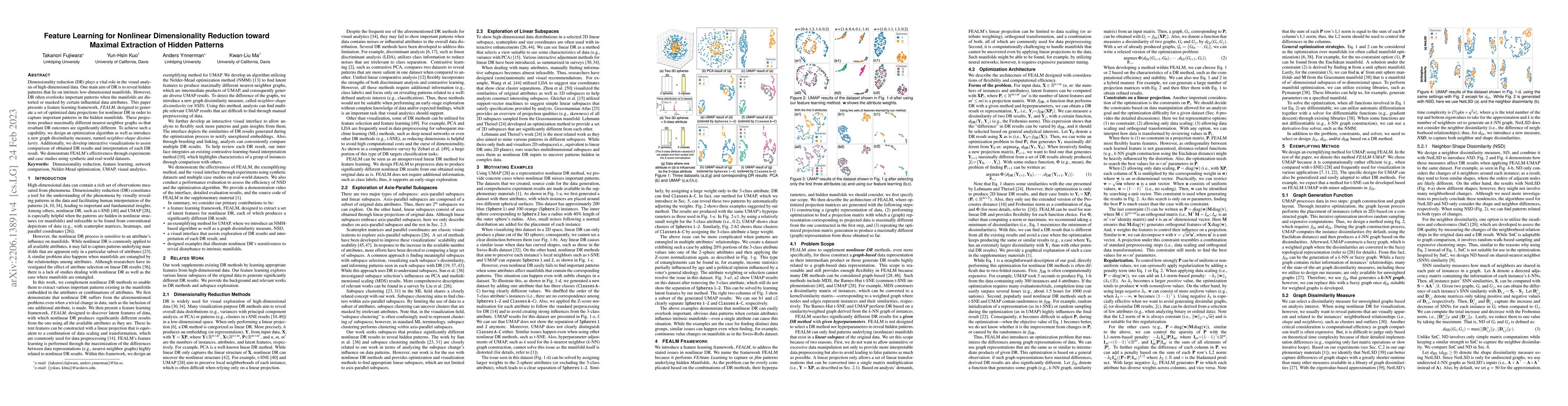 Thumbnail for Feature Learning for Nonlinear Dimensionality Reduction toward Maximal
  Extraction of Hidden Patterns