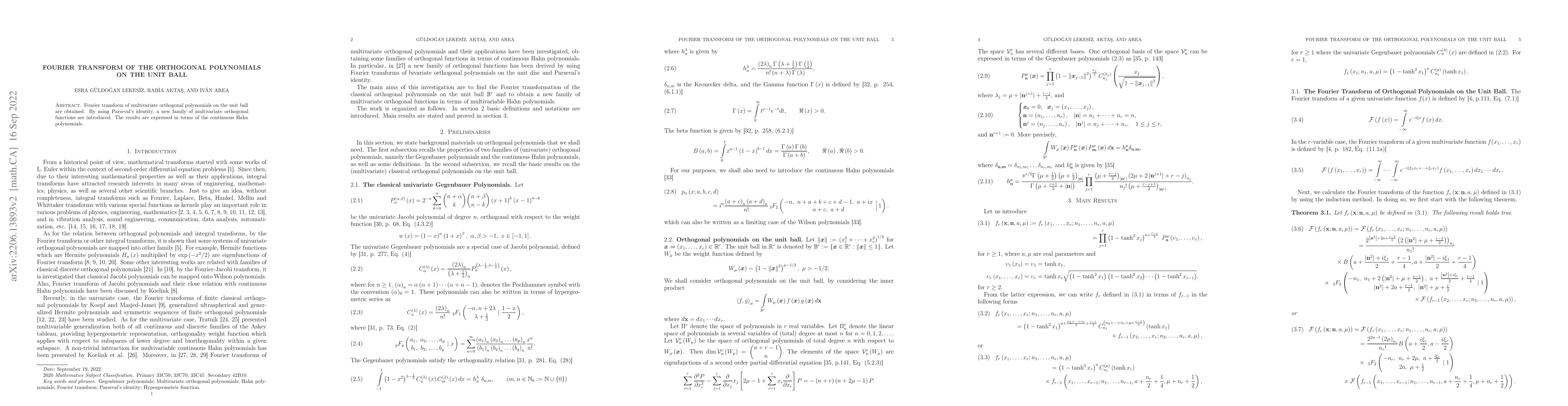 Thumbnail for Fourier transform of the orthogonal polynomials on the unit ball