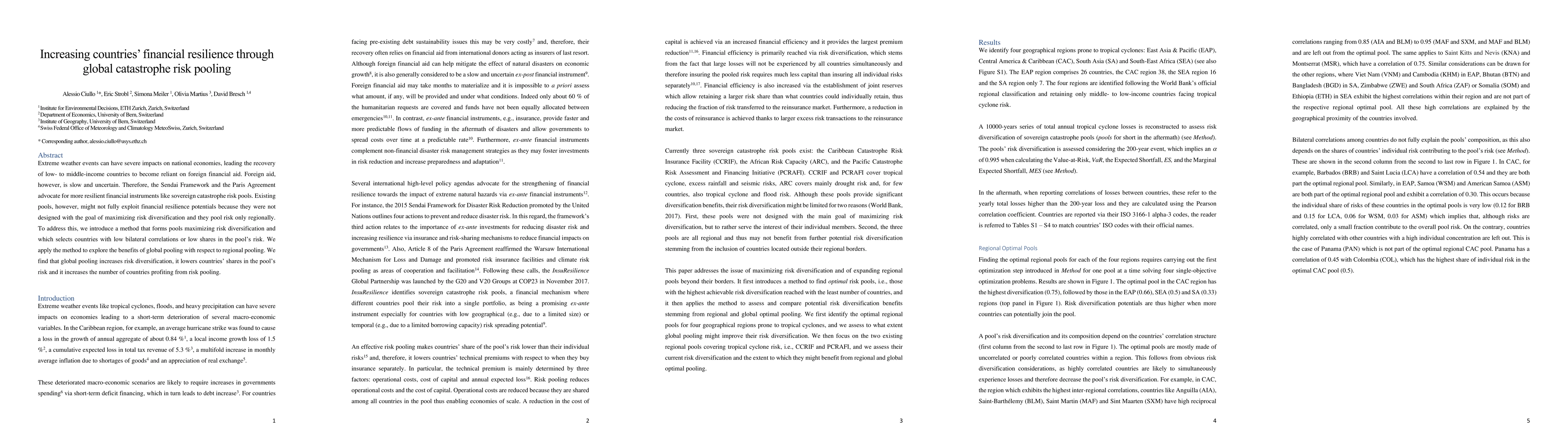 Thumbnail for Increasing countries financial resilience through global catastrophe
  risk pooling