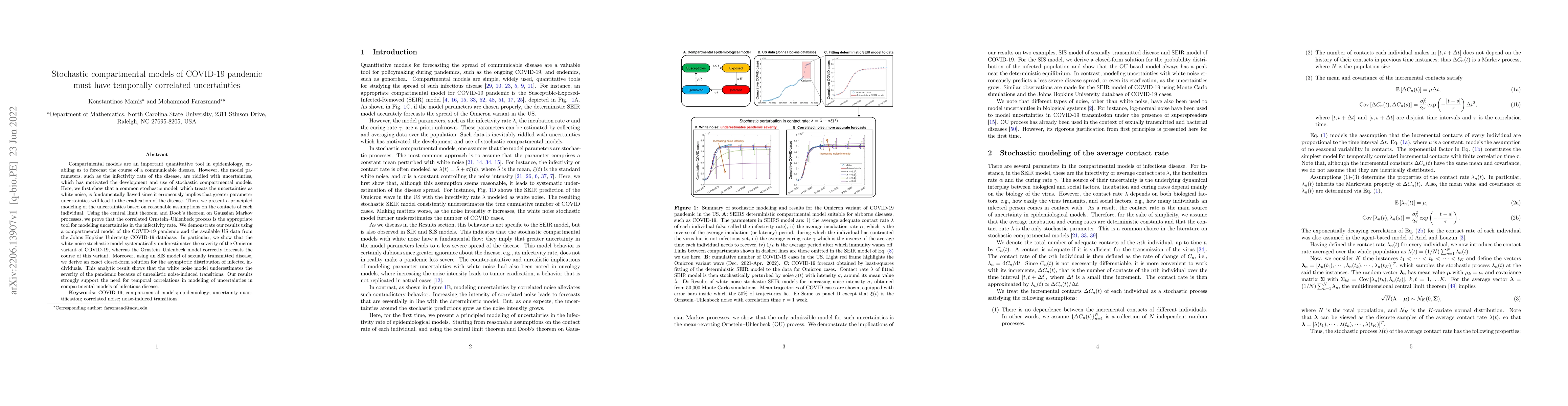 Thumbnail for Stochastic compartmental models of COVID-19 pandemic must have
  temporally correlated uncertainties