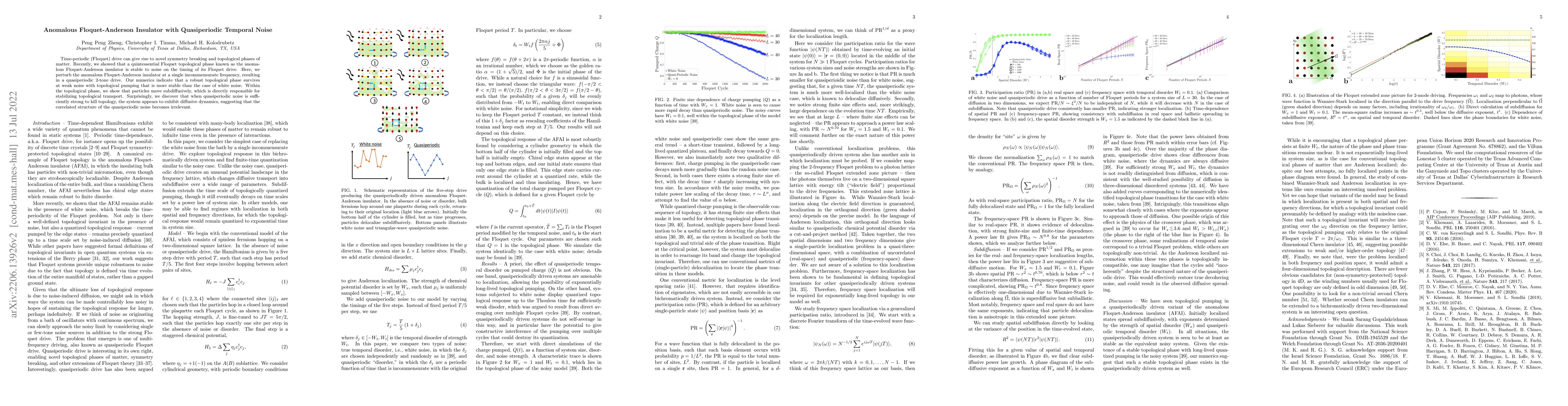 Thumbnail for Anomalous Floquet-Anderson Insulator with Quasiperiodic Temporal Noise