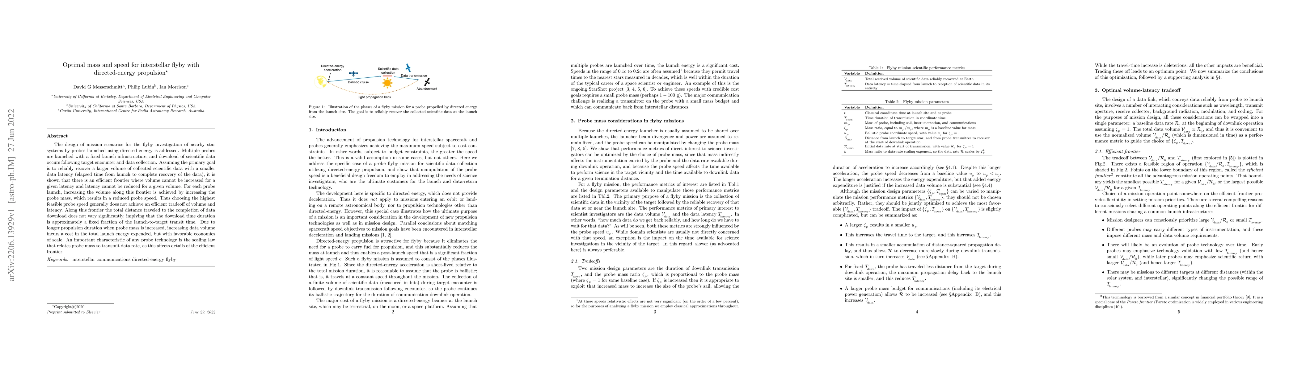 Thumbnail for Optimal mass and speed for interstellar flyby with directed-energy
  propulsion