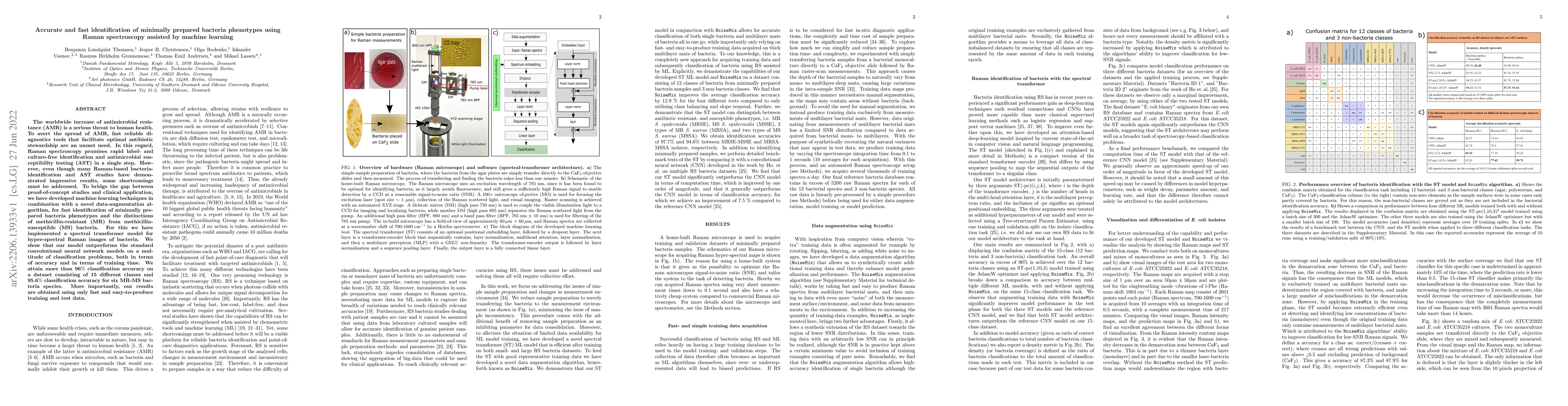 Thumbnail for Accurate and fast identification of minimally prepared bacteria
  phenotypes using Raman spectroscopy assisted by machine learning