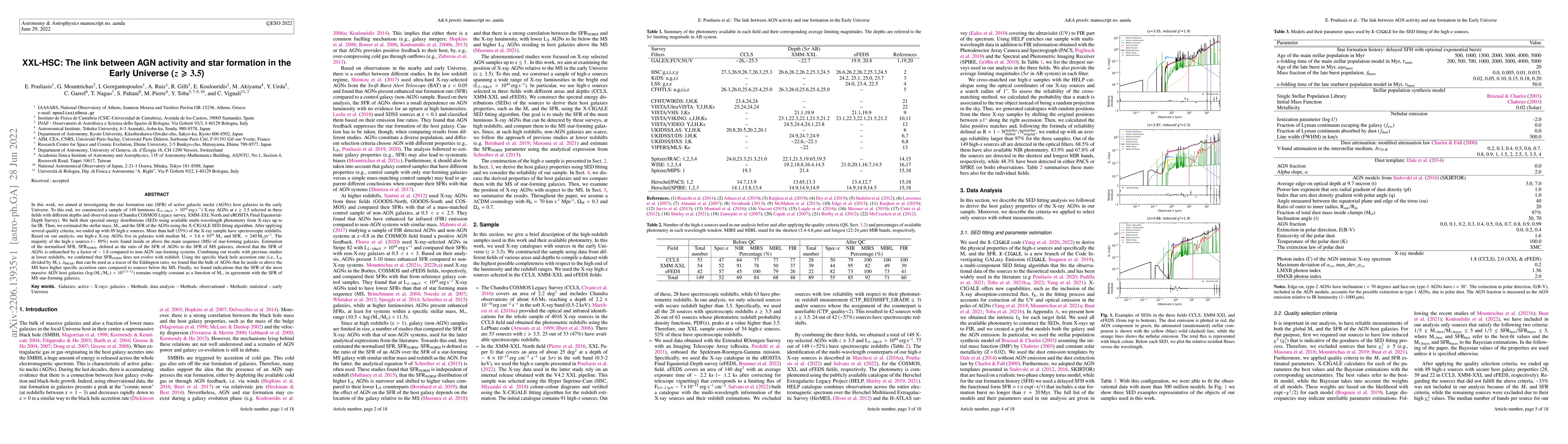 Thumbnail for XXL-HSC: The link between AGN activity and star formation in the Early
  Universe ($z\geqslant3.5$)