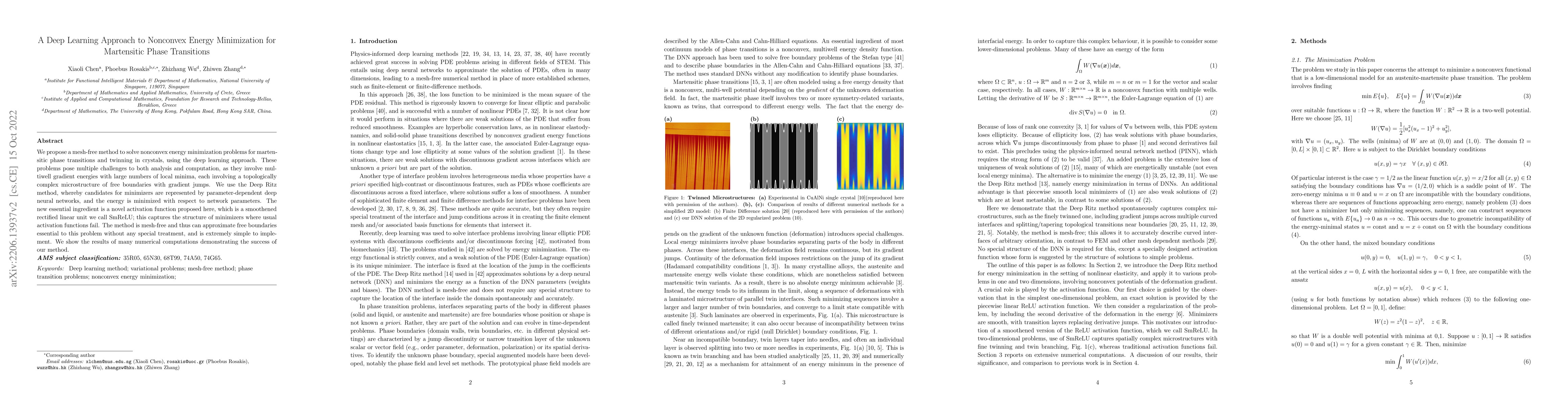 Thumbnail for A Deep Learning Approach to Nonconvex Energy Minimization for
  Martensitic Phase Transitions