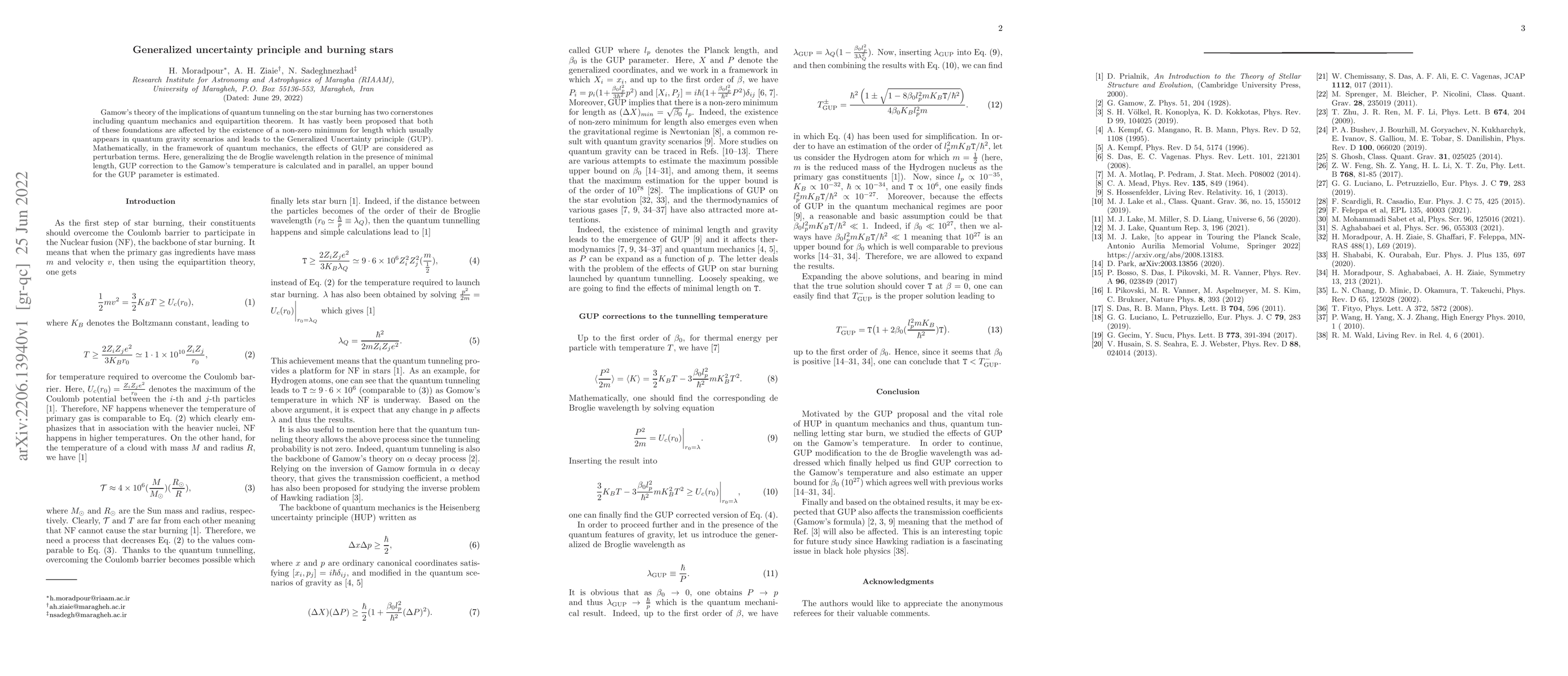 Thumbnail for Generalized uncertainty principle and burning stars