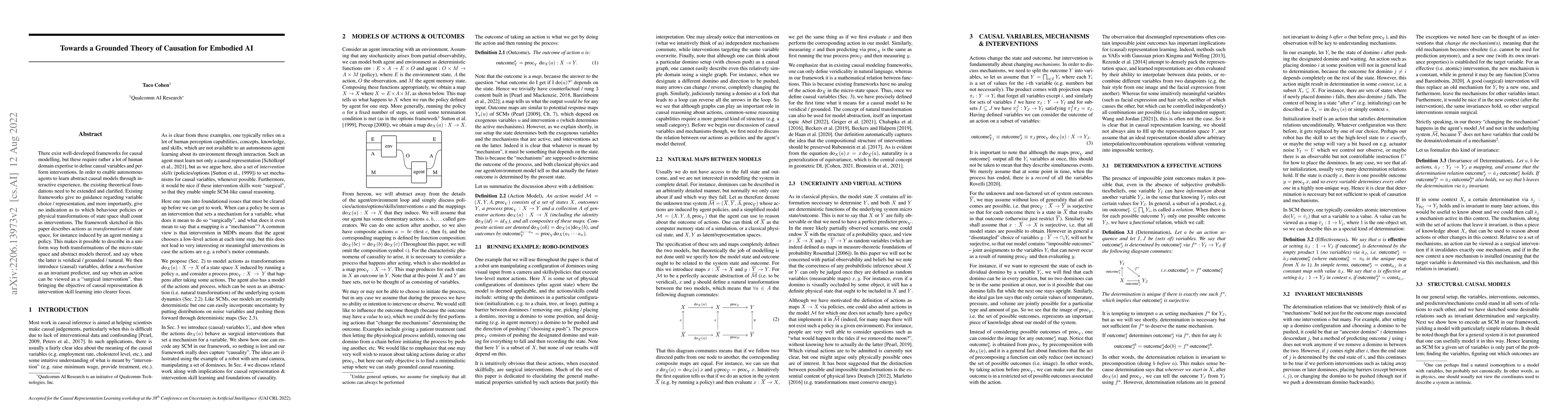 Thumbnail for Towards a Grounded Theory of Causation for Embodied AI