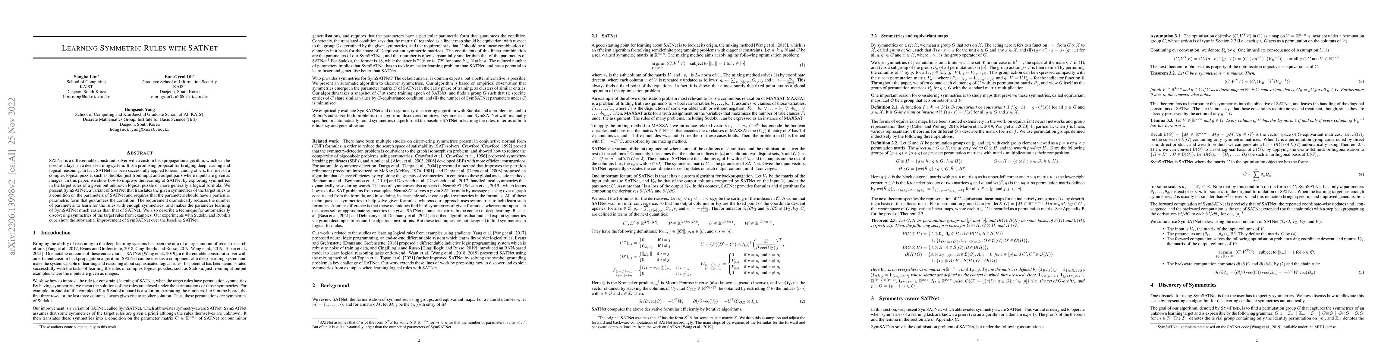Thumbnail for Learning Symmetric Rules with SATNet