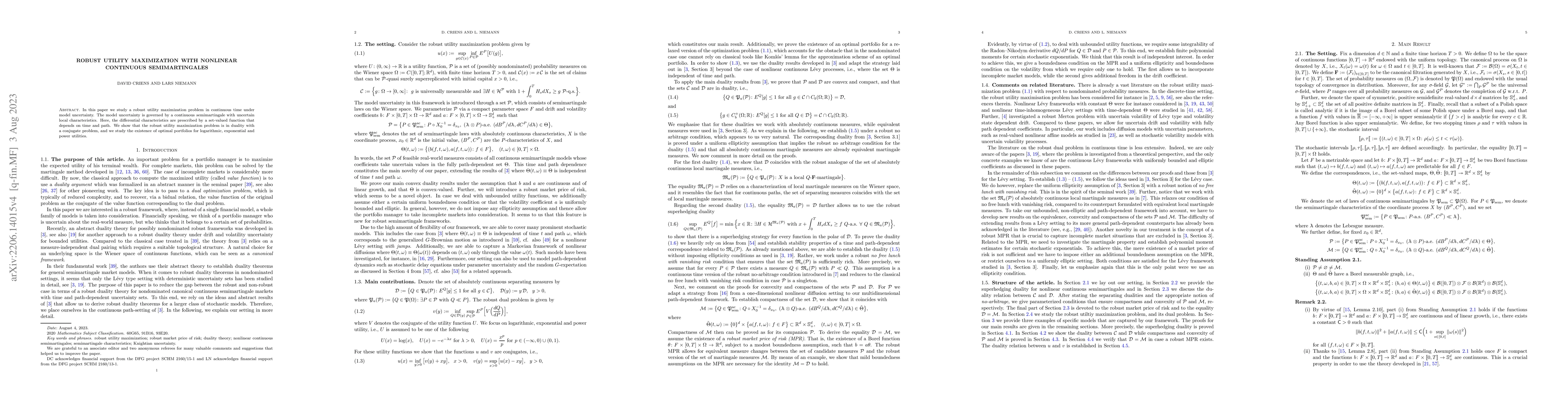 Thumbnail for Robust utility maximization with nonlinear continuous semimartingales