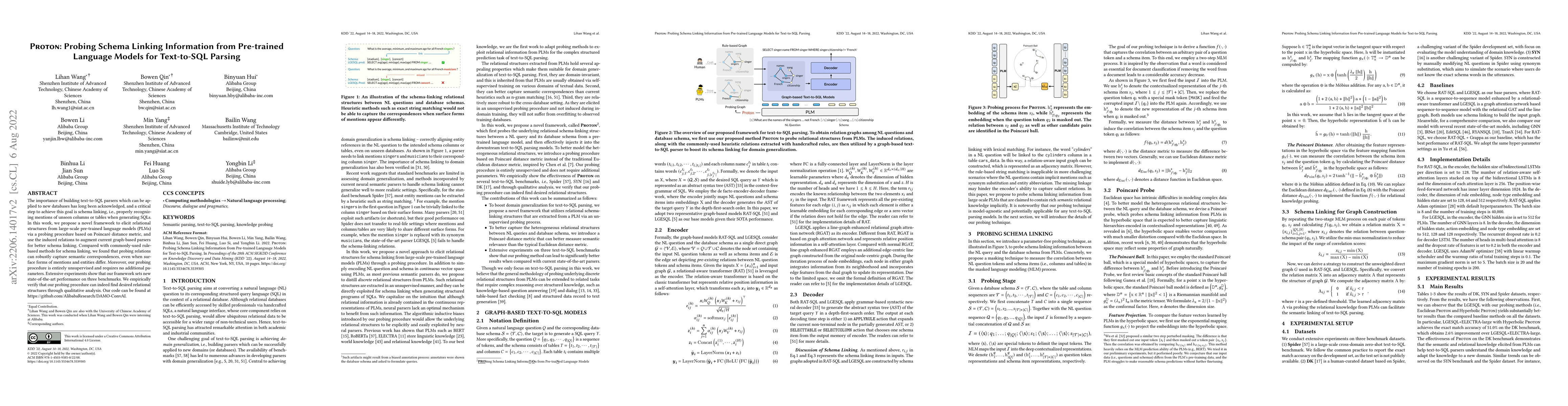 Thumbnail for Proton: Probing Schema Linking Information from Pre-trained Language
  Models for Text-to-SQL Parsing