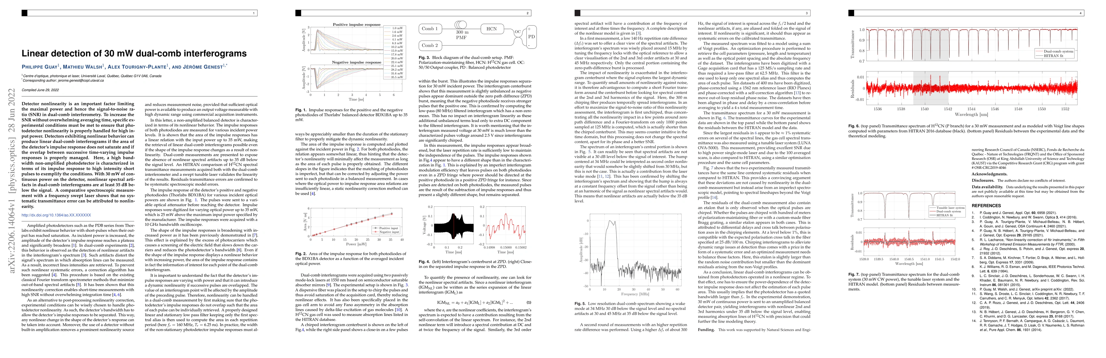 Thumbnail for Linear detection of 30 mW dual-comb interferograms