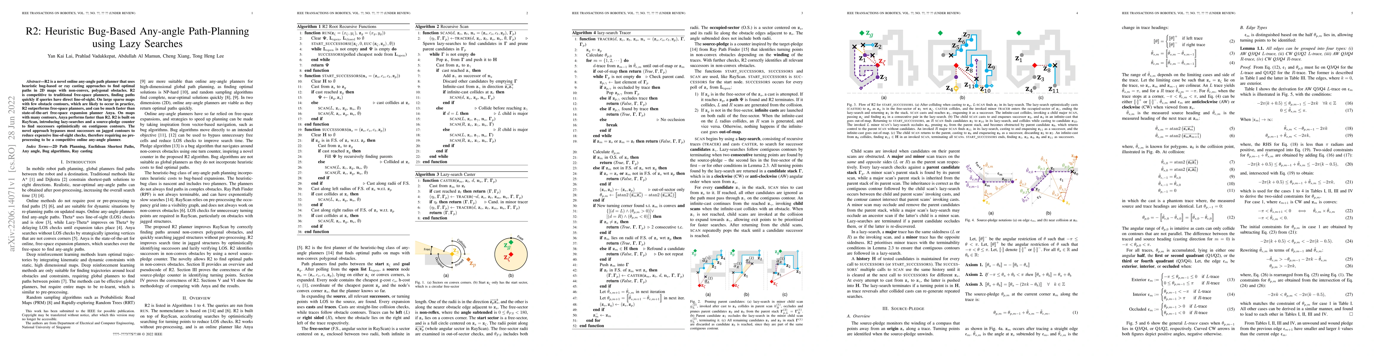 Thumbnail for R2: Heuristic Bug-Based Any-angle Path-Planning using Lazy Searches