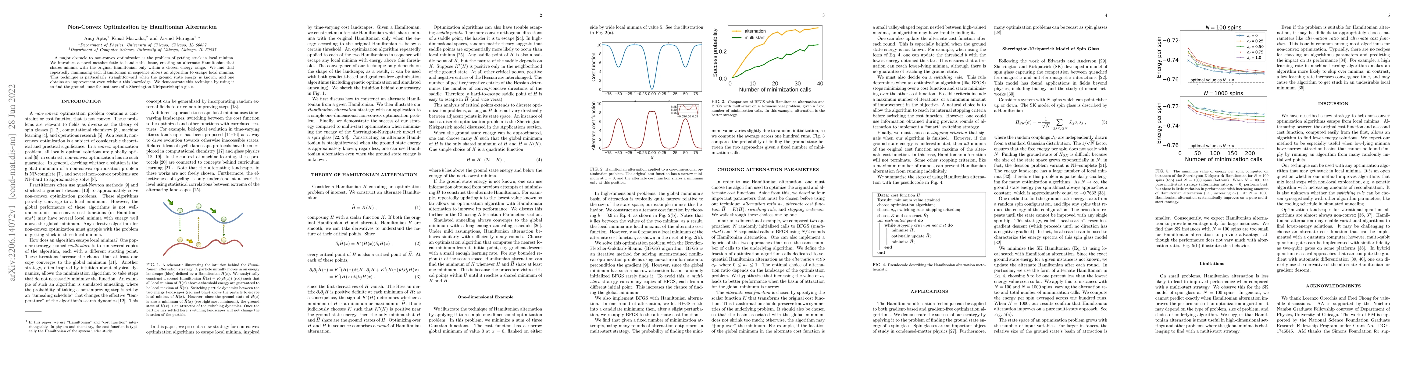Thumbnail for Non-Convex Optimization by Hamiltonian Alternation