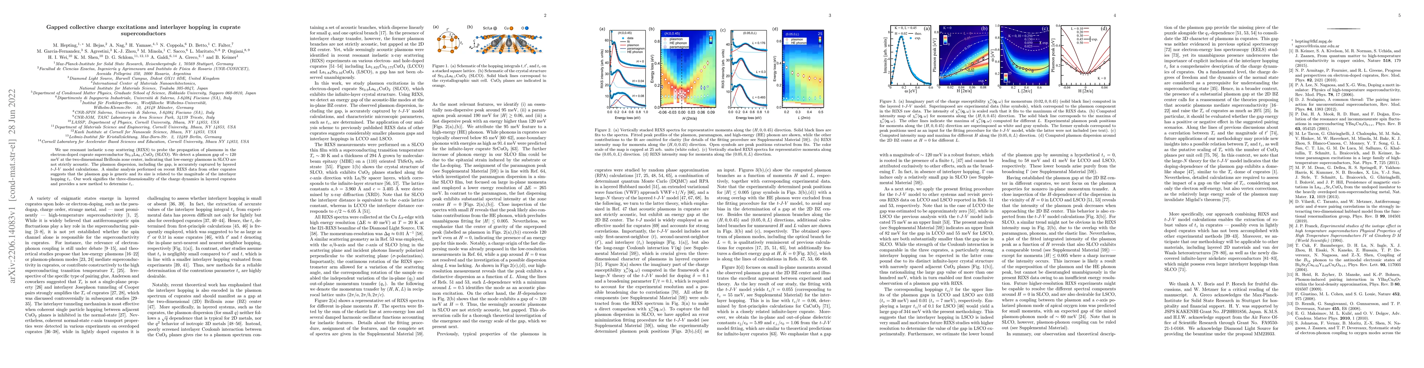 Thumbnail for Gapped collective charge excitations and interlayer hopping in cuprate
  superconductors