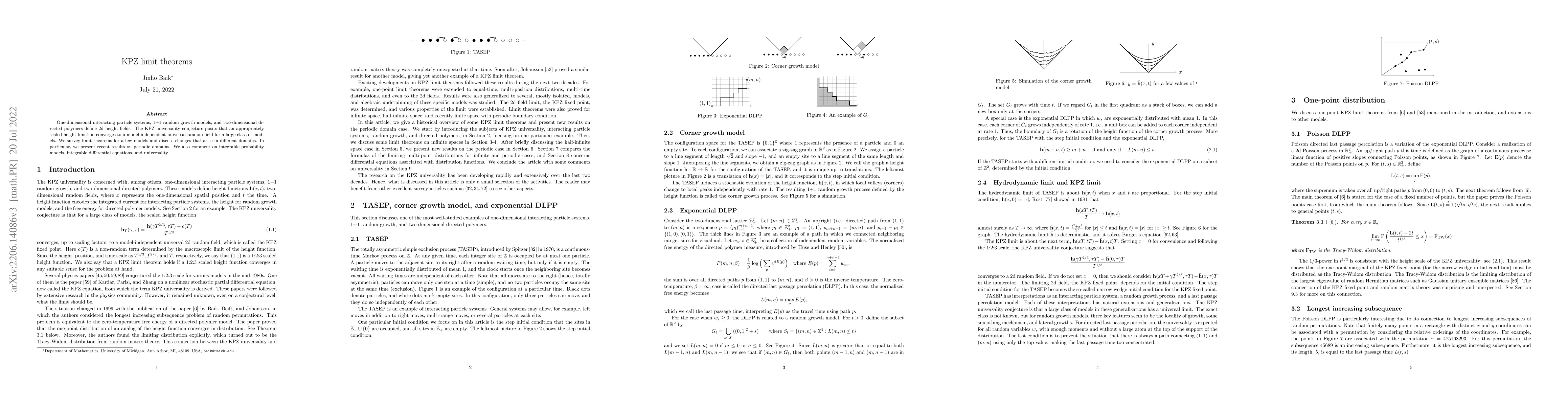 Thumbnail for KPZ limit theorems